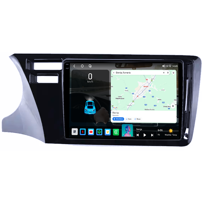 Navigatie dedicata Honda City 2014, 4GB RAM 64GB ROM, Procesor Qualcomm Octacore, Android 14, Rezolutie 2K, Display QLED 9", DSP, Carplay&Android Auto, SIM 4G [2]