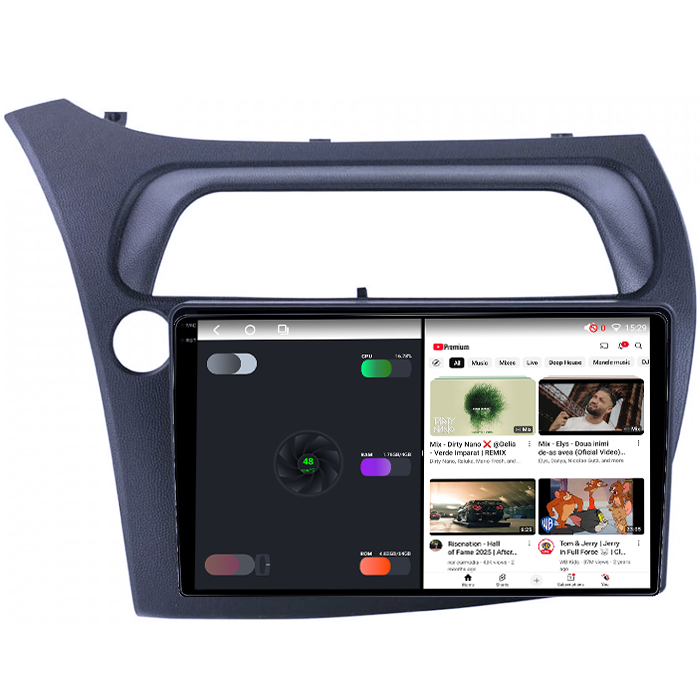 Navigatie dedicata Honda Civic 2005-2011, 4GB RAM 64GB ROM, Octacore, Android 14, Display QLED 1K 9", Carplay&Android Auto, SIM 4G, Ventilator Activ [3]