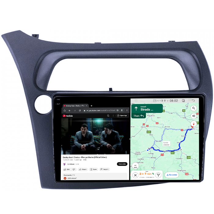 Navigatie dedicata Honda Civic 2005-2011, 4GB RAM 64GB ROM, Quadcore, Android 14, Display QLED 1K 9", DSP, Carplay&Android Auto, Suport camere AHD [4]