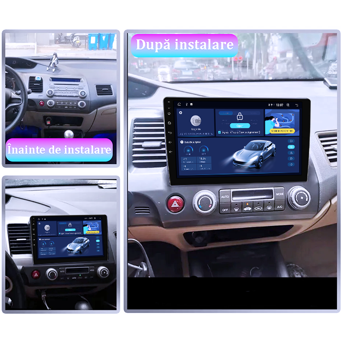 Navigatie dedicata Honda Civic 2005-2011, 8GB RAM 128GB ROM, Octacore, Platforma TS18, Android 13, Display QLED 9”, Suporta camera 360º, DSP, Carplay&Android Auto, SIM 4G, Ventilator Activ [5]