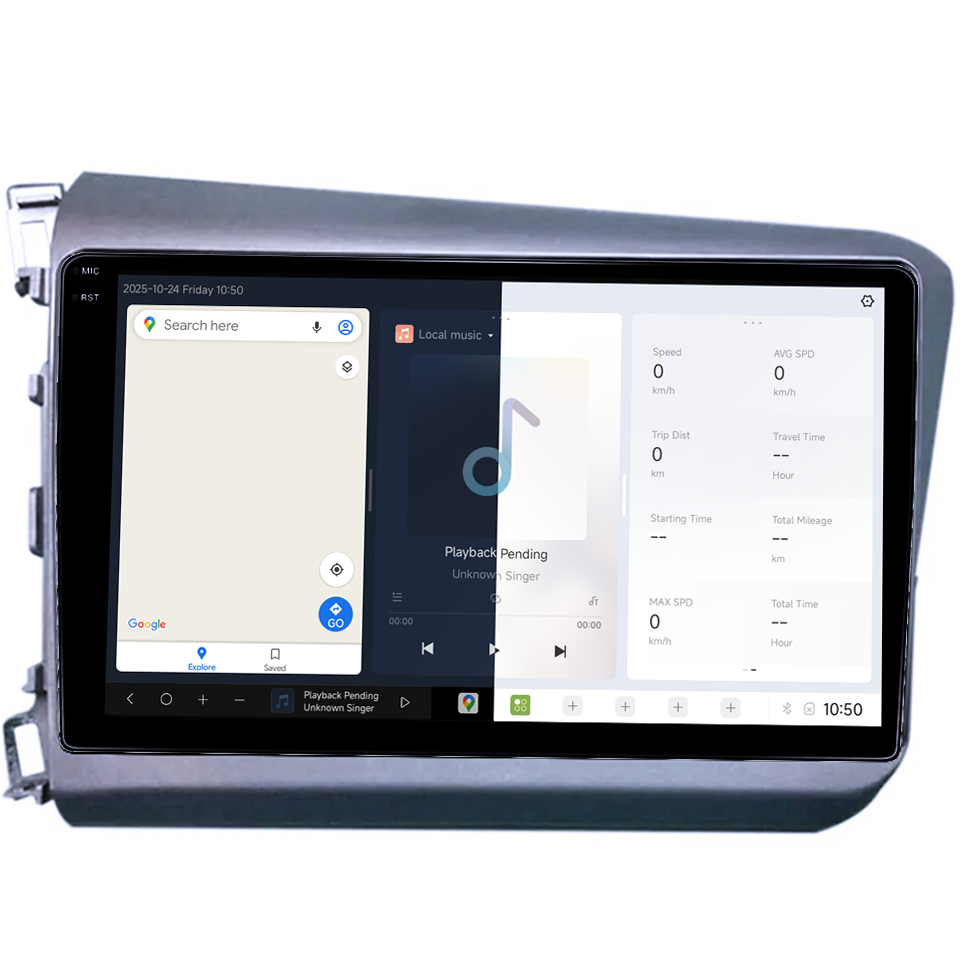 Navigatie dedicata Honda Civic 2011-2015, DUDU3, 4GB RAM 64GB ROM, Octacore, Platforma 8581, Android, Display QLED 9", DSP, Carplay&AndroidAuto [2]
