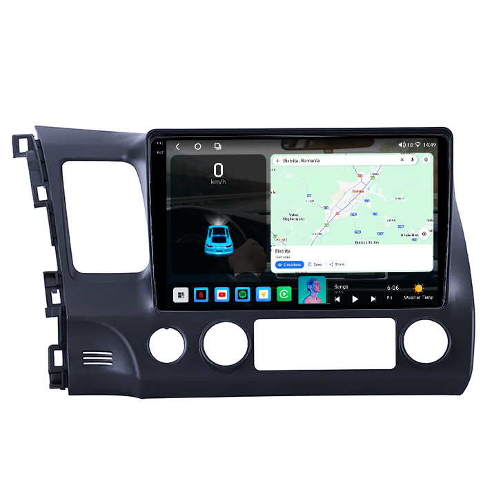 Navigatie dedicata Honda Civic 2006-2011, 4GB RAM 64GB ROM, Octacore, Android 14, Display QLED 1K 10", Carplay&Android Auto, SIM 4G, Ventilator Activ [2]