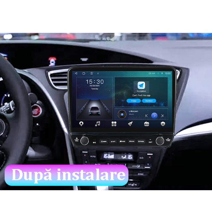 Navigatie dedicata Honda Civic 2011-2015 Tesla cu butoane rotative model 2024, 4GB RAM 64GB ROM, Procesor Quadcore, Android 14, Display QLED 10", DSP, Carplay&Android Auto [5]