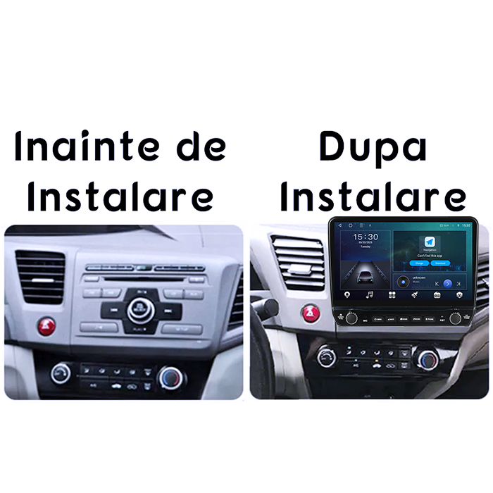 Navigatie dedicata Honda Civic 2006-2011 Tesla cu butoane rotative model 2024, 4GB RAM 64GB ROM, Procesor Quadcore, Android 14, Display QLED 10", DSP, Carplay&Android Auto [4]
