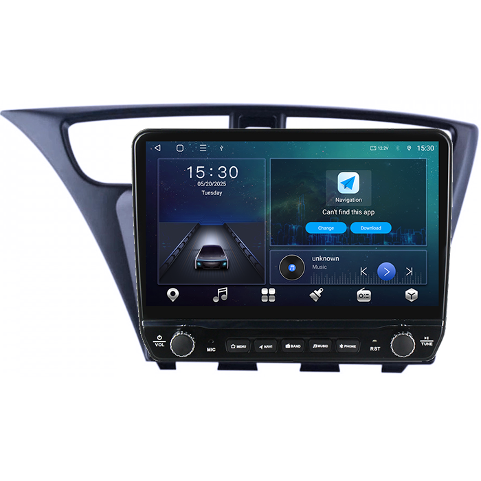 Navigatie dedicata Honda Civic 2011-2015 Tesla cu butoane rotative model 2024, 4GB RAM 64GB ROM, Procesor Quadcore, Android 14, Display QLED 10", DSP, Carplay&Android Auto [7]
