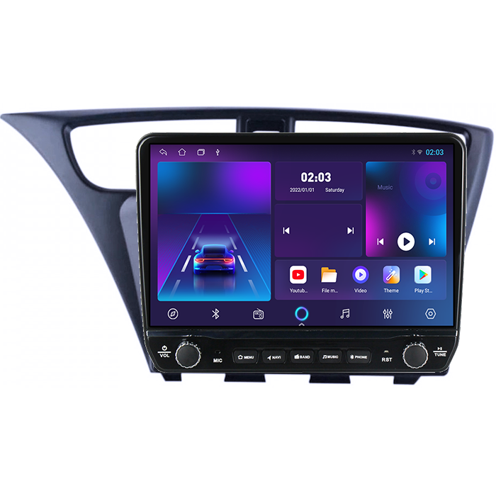 Navigatie dedicata Honda Civic 2011-2015 Tesla cu butoane rotative model 2024, 4GB RAM 64GB ROM, Procesor Quadcore, Android 14, Display QLED 10", DSP, Carplay&Android Auto [6]