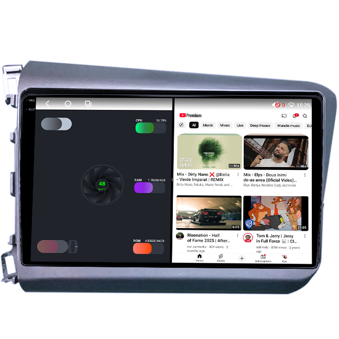 Navigatie dedicata Honda Civic 2011-2015, 4GB RAM 64GB ROM, Procesor Qualcomm Octacore, Android 14, Rezolutie 2K, Display QLED 9", DSP, Carplay&Android Auto, SIM 4G [5]
