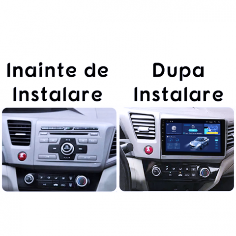 Navigatie dedicata Honda Civic 2011-2015, 4GB RAM 64GB ROM, Quadcore, Android 14, Display QLED 1K 9", DSP, Carplay&Android Auto, Suport camere AHD [4]