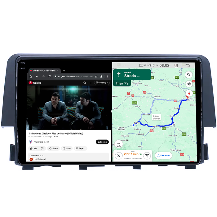 Navigatie dedicata Honda Civic 2016-2020, 4GB RAM 64GB ROM, Quadcore, Android 14, Display QLED 1K 9", DSP, Carplay&Android Auto, Suport camere AHD [5]