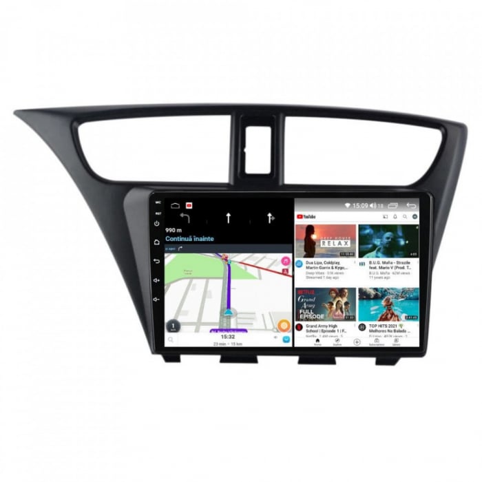 Navigatie dedicata Honda Civic IX Hatchback 2011-2015, 4GB RAM 64GB ROM, Octacore, Android 14, Display QLED 1K 9", Carplay&Android Auto, SIM 4G, Ventilator Activ [5]