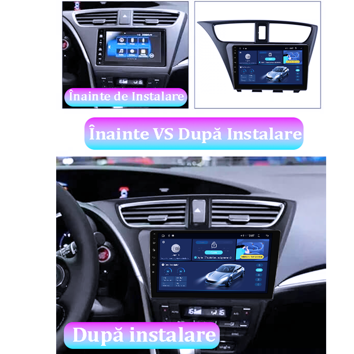 Navigatie dedicata Honda Civic IX Hatchback 2011-2015, 4GB RAM 64GB ROM, Quadcore, Android 14, Display QLED 1K 9", DSP, Carplay&Android Auto, Suport camere AHD [5]
