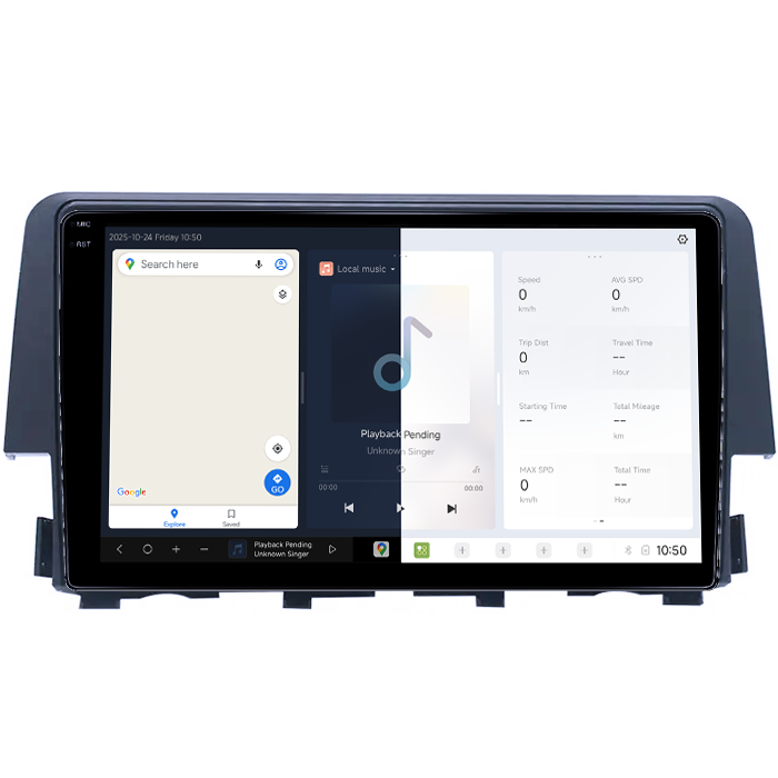 Navigatie dedicata Honda Civic 2016-2020, DUDU3, 4GB RAM 64GB ROM, Octacore, Platforma 8581, Android, Display QLED 9", DSP, Carplay&AndroidAuto [2]