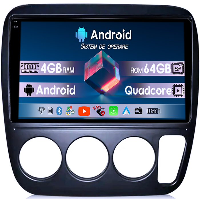 Navigatie dedicata Honda CR-V 1998, 4GB RAM 64GB ROM, Quadcore, Android 14, Display QLED 1K 9", DSP, Carplay&Android Auto, Suport camere AHD [1]