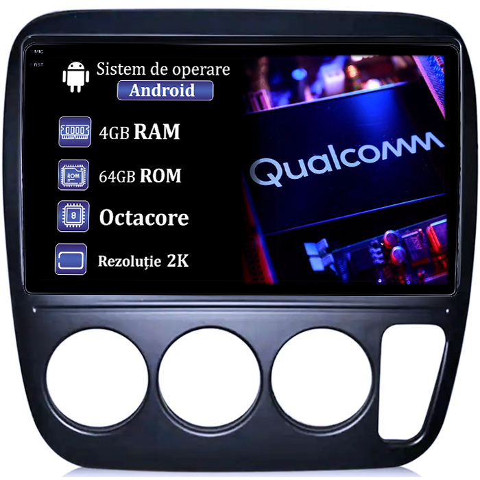 Navigatie dedicata Honda CR-V 1998, 4GB RAM 64GB ROM, Procesor Qualcomm Octacore, Android 14, Rezolutie 2K, Display QLED 9", DSP, Carplay&Android Auto, SIM 4G [1]