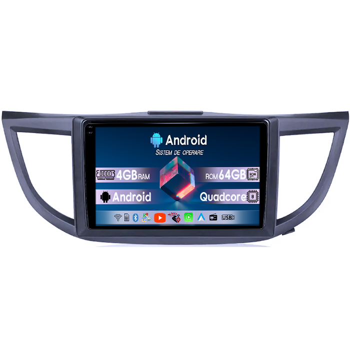 Navigatie dedicata Honda CR-V 2012, 4GB RAM 64GB ROM, Quadcore, Android 14, Display QLED 1K 10", DSP, Carplay&Android Auto, Suport camere AHD [1]
