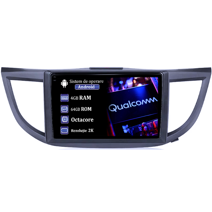 Navigatie dedicata Honda CR-V 2012, 4GB RAM 64GB ROM, Procesor Qualcomm Octacore, Android 14, Rezolutie 2K, Display QLED 10", DSP, Carplay&Android Auto, SIM 4G [1]