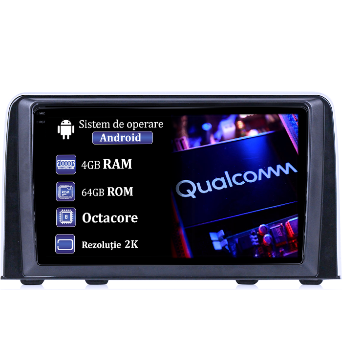 Navigatie dedicata Honda CR-V 2016-2018, 4GB RAM 64GB ROM, Procesor Qualcomm Octacore, Android 14, Rezolutie 2K, Display QLED 9", DSP, Carplay&Android Auto, SIM 4G [1]