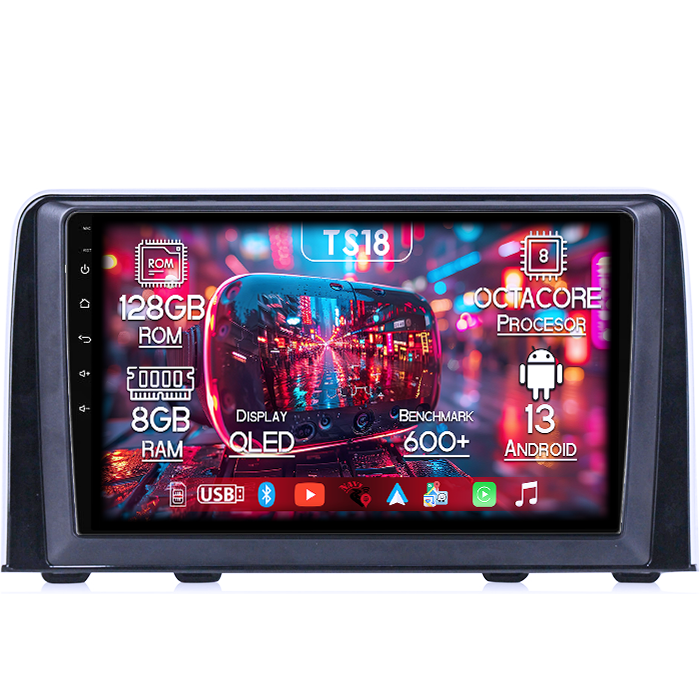 Navigatie dedicata Honda CR-V 2016-2018, 8GB RAM 128GB ROM, Octacore, Platforma TS18, Android 13, Display QLED 9”, Suporta camera 360º, DSP, Carplay&Android Auto, SIM 4G, Ventilator Activ [1]