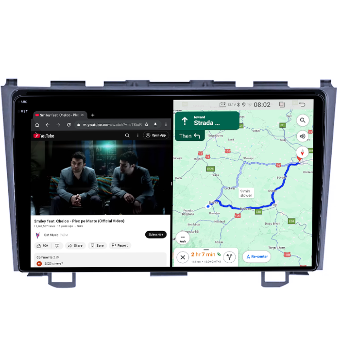 Navigatie dedicata Honda CRV 2006-2011, 4GB RAM 64GB ROM, Quadcore, Android 14, Display QLED 1K 9", DSP, Carplay&Android Auto, Suport camere AHD [5]