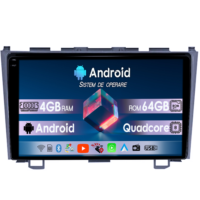 Navigatie dedicata Honda CRV 2006-2011, 4GB RAM 64GB ROM, Quadcore, Android 14, Display QLED 1K 9", DSP, Carplay&Android Auto, Suport camere AHD [1]