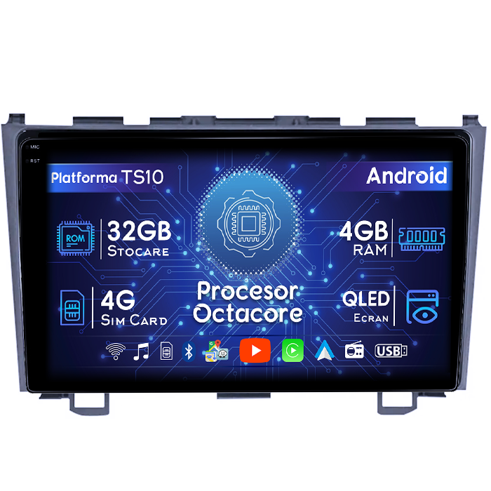 Navigatie dedicata Honda CRV 2006-2012, 4GB RAM 32GB ROM, Octacore, Android 14, Display QLED 1K 9", DSP, Carplay&Android Auto, SIM 4G, Bluetooth, Ventilator Activ [1]