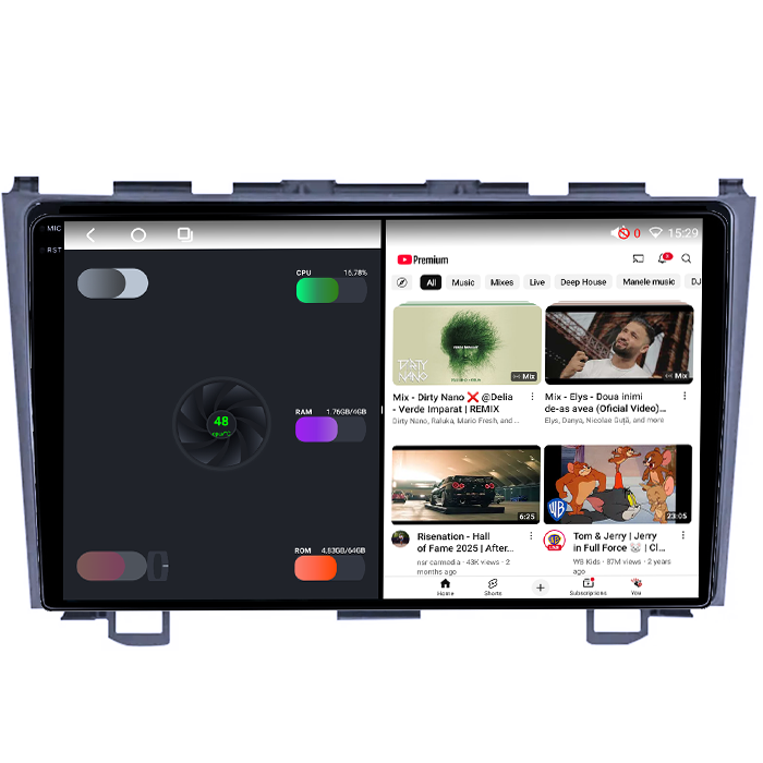Navigatie dedicata Honda CRV 2006-2012, 4GB RAM 64GB ROM, Octacore, Android 14, Display QLED 1K 9", Carplay&Android Auto, SIM 4G, Ventilator Activ [3]