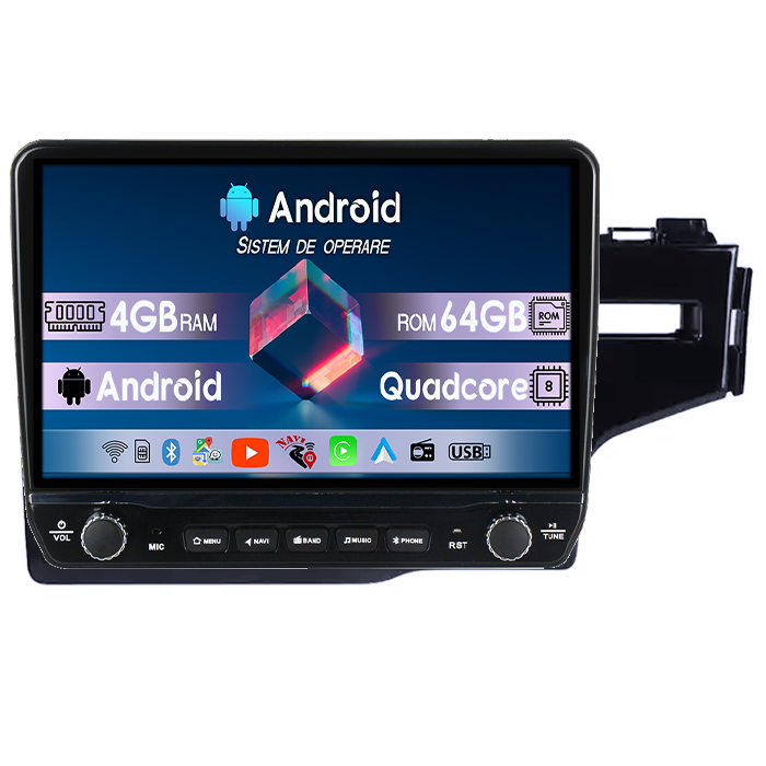 Navigatie dedicata Honda Fit 2014 Tesla cu butoane rotative model 2024, 4GB RAM 64GB ROM, Procesor Quadcore, Android 14, Display QLED 10", DSP, Carplay&Android Auto [1]