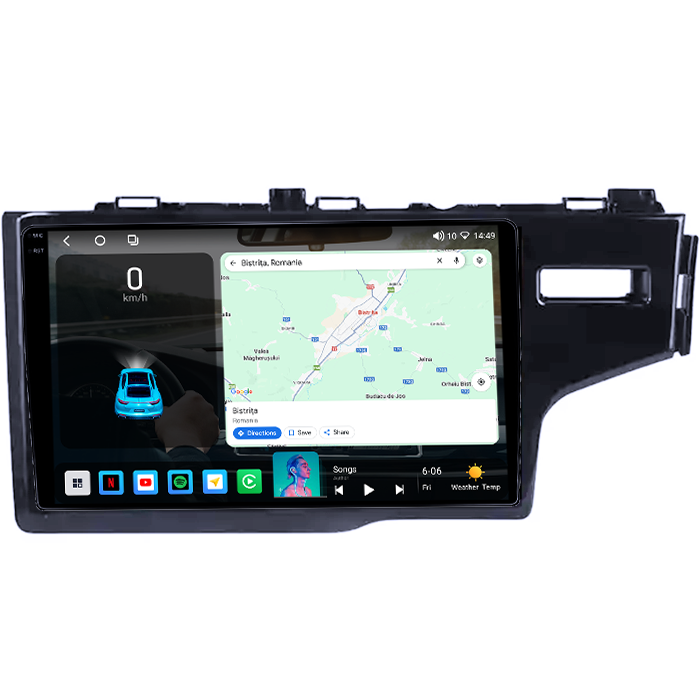 Navigatie dedicata Honda Fit 2014, 4GB RAM 64GB ROM, Octacore, Android 14, Display QLED 1K 10", Carplay&Android Auto, SIM 4G, Ventilator Activ [2]