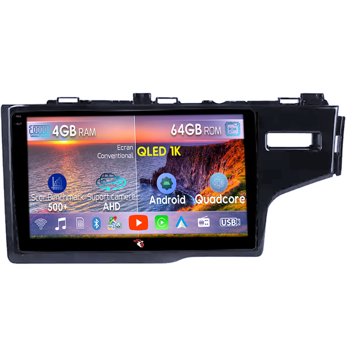 Navigatie dedicata Honda Fit 2014, 4GB RAM 64GB ROM, Octacore, Android 14, Display QLED 1K 10", Carplay&Android Auto, SIM 4G, Ventilator Activ [1]