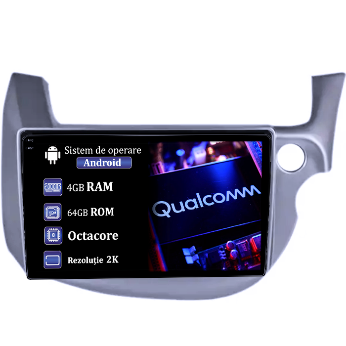 Navigatie dedicata Honda Fit/Jazz 2008-2013, 4GB RAM 64GB ROM, Procesor Qualcomm Octacore, Android 14, Rezolutie 2K, Display QLED 10", DSP, Carplay&Android Auto, SIM 4G [1]