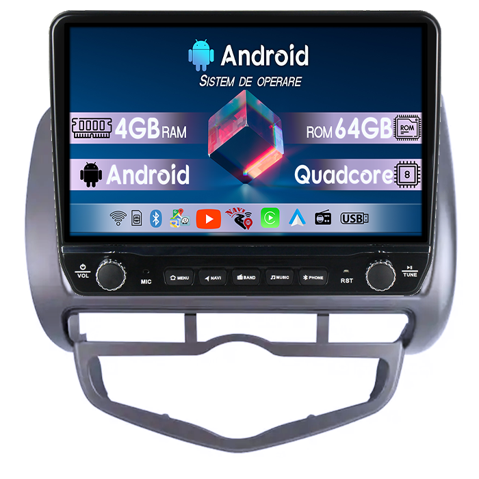 Navigatie dedicata Honda Jazz City 2002-2007 Tesla cu butoane rotative model 2024, 4GB RAM 64GB ROM, Procesor Quadcore, Android 14, Display QLED 10", DSP, Carplay&Android Auto [1]