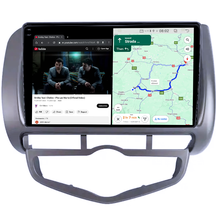 Navigatie dedicata Honda Jazz/City 2006, 4GB RAM 64GB ROM, Quadcore, Android 14, Display QLED 1K 9", DSP, Carplay&Android Auto, Suport camere AHD [4]