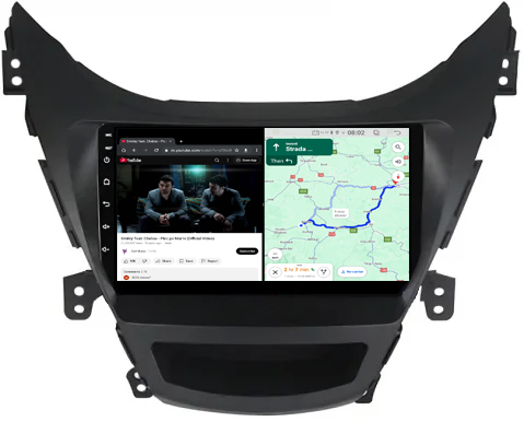 Navigatie dedicata Hyundai Avante 2013-2016, 4GB RAM 64GB ROM, Procesor Qualcomm Octacore, Android 14, Rezolutie 2K, Display QLED 9", DSP, Carplay&Android Auto, SIM [2]