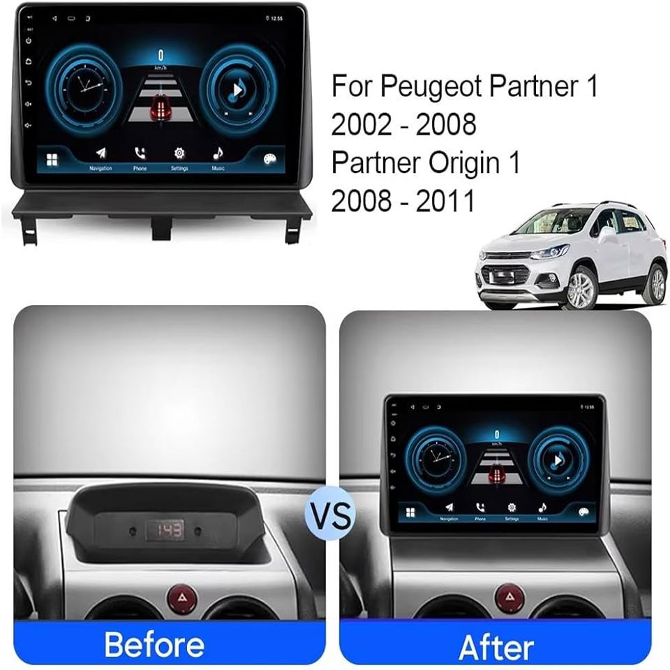 Navigatie dedicata Peugeot Partner 2006-2010, DUDU3, 4GB RAM 64GB ROM, Octacore, Platforma 8581, Android, Display QLED 9", DSP, Carplay&AndroidAuto [6]