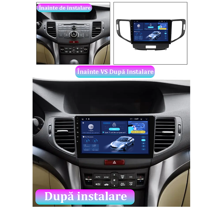 Navigatie dedicata Honda Spirior, 12GB RAM 256GB ROM, Android 14, Rezolutie 2K, Display QLED 9", DSP, Carplay&Android Auto, SIM 4G, Ventilator Activ, Suport Camere 3 [5]