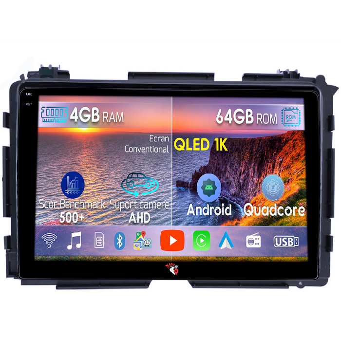 Navigatie dedicata Honda Vezel 2014/HR-V/XR-V,4GB RAM 64GB ROM, Octacore, Android 14, Display QLED 1K 9", Carplay&Android Auto, SIM 4G, Ventilator Activ [1]