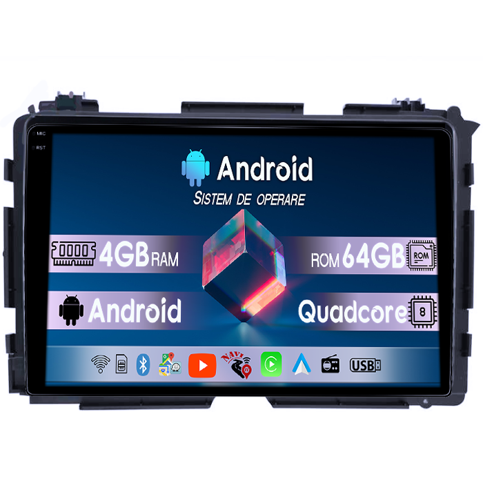 Navigatie dedicata Honda Vezel 2014/HR-V/XR-V, 4GB RAM 64GB ROM, Quadcore, Android 14, Display QLED 1K 9", DSP, Carplay&Android Auto, Suport camere AHD [1]
