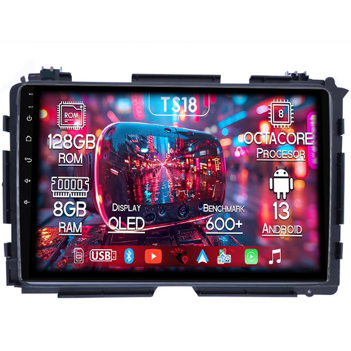 Navigatie dedicata Honda Vezel 2014/HR-V/XR-V, 8GB RAM 128GB ROM, Octacore, Platforma TS18, Android 13, Display QLED 9”, Suporta camera 360º, DSP, Carplay&Android Auto, SIM 4G, Ventilator Activ [1]