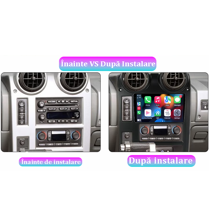 Navigatie dedicata Hummer H2 2002-2007, 4GB RAM 64GB ROM, Procesor Qualcomm Octacore, Android 14, Rezolutie 2K, Display QLED 9", DSP, Carplay&Android Auto, SIM 4G [6]