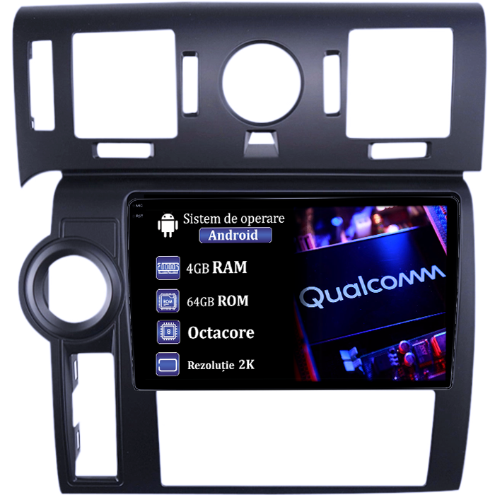Navigatie dedicata Hummer H2 2007-2009, 4GB RAM 64GB ROM, Procesor Qualcomm Octacore, Android 14, Rezolutie 2K, Display QLED 9", DSP, Carplay&Android Auto, SIM 4G [1]