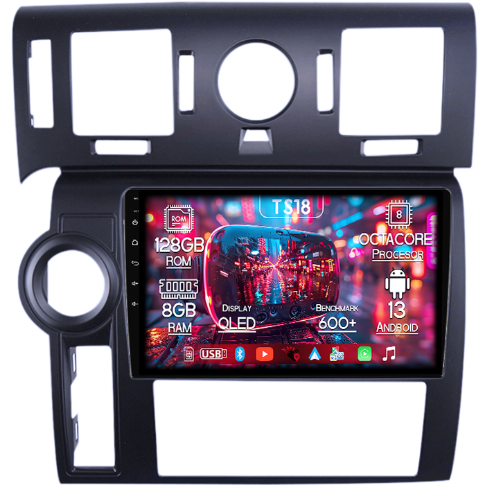 Navigatie dedicata Hummer H2 2007-2009, 8GB RAM 128GB ROM, Octacore, Platforma TS18, Android 13, Display QLED 9”, Suporta camera 360º, DSP, Carplay&Android Auto, SIM 4G, Ventilator Activ [1]