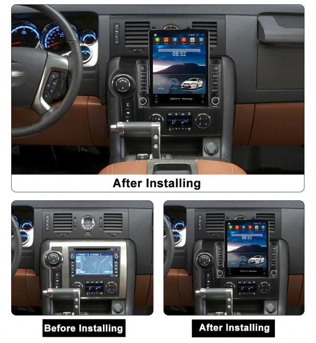 Navigatie dedicata Hummer H2 2007-2009 ,Tesla Style, ANDROID 13,Carplay&Android Auto, 10 inch , 8+128GB, Internet, Aplicatii, Waze, GPS [3]