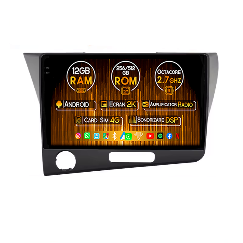 Navigatie dedicata CR-Z, 12GB RAM 256GB ROM, Android 13, Rezolutie 2K, Display QLED 9", DSP, Carplay&Android Auto, SIM 4G, Ventilator Activ, Suport Camere 360 [1]