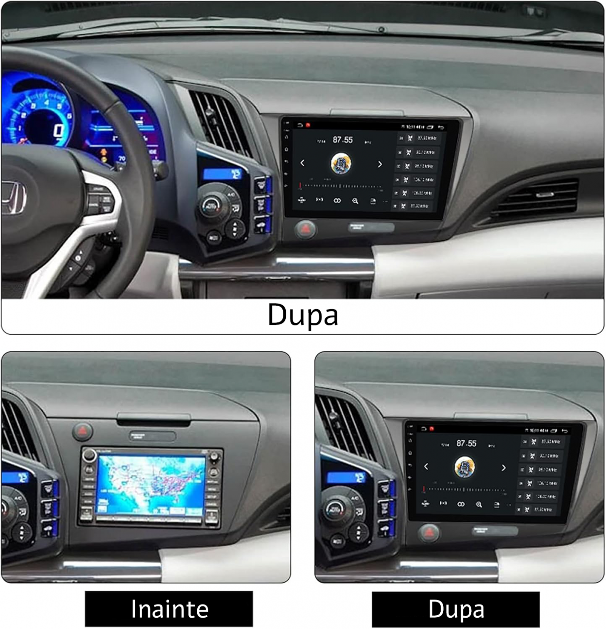 Navigatie dedicata CR-Z, 12GB RAM 256GB ROM, Android 13, Rezolutie 2K, Display QLED 9", DSP, Carplay&Android Auto, SIM 4G, Ventilator Activ, Suport Camere 360 [5]