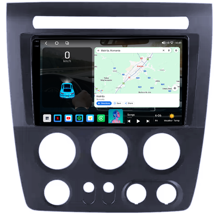 Navigatie dedicata Hummer H3 2005-2010, 4GB RAM 64GB ROM, Octacore, Android 14, Display QLED 1K 9", Carplay&Android Auto, SIM 4G, Ventilator Activ [2]