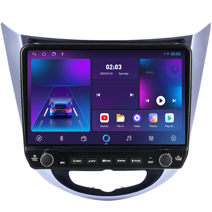 Navigatie dedicata Hyundai Accent 2010-2016 Tesla cu butoane rotative model 2024, 4GB RAM 64GB ROM, Procesor Quadcore, Android 14, Display QLED 10", DSP, Carplay&Android Auto [4]