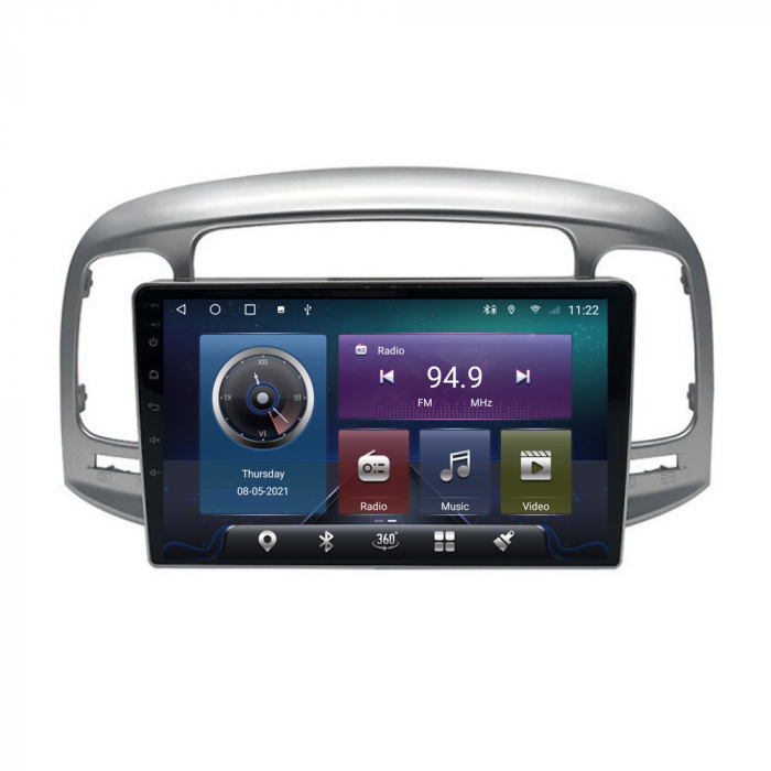 Navigatie dedicata Hyundai Accent 2006-2012, C-Accent, 4GB RAM 64GB ROM, Octacore, Android 13, Display QLED 9", DSP, Carplay, Android Auto, Internet, Youtube, Waze, WIFI, Bluetooth [3]