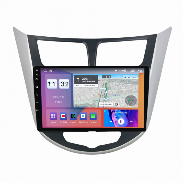 Navigatie dedicata Hyundai Accent 2010-2016, 2GB RAM 32GB ROM, Quad Core, Display 9" IPS Full HD, Carplay&Android Auto, Android 14, Suport camere AHD [1]