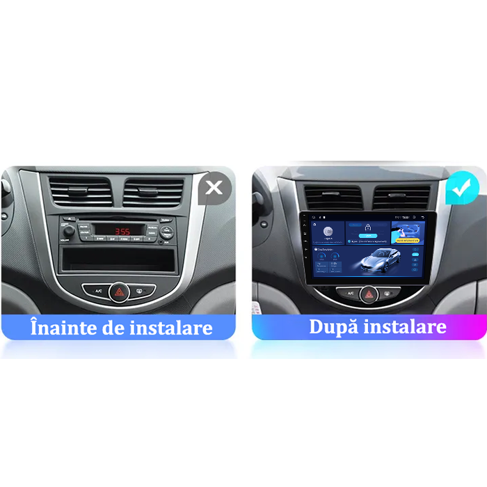 Navigatie dedicata Hyundai Accent 2010-2016, 4GB RAM 64GB ROM, Quadcore, Android 14, Display QLED 1K, 9", DSP, Carplay&Android Auto, Suport camere AHD [5]