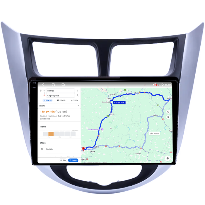 Navigatie dedicata Hyundai Accent 2010-2016, 4GB RAM 64GB ROM, Octacore, Android 14, Display QLED 1K 9", Carplay&Android Auto, SIM 4G, Ventilator Activ [4]